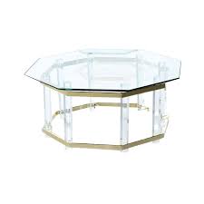 Barts rectangular coffee table with elevate the look of any room. Vintage 1970s Hollywood Regency Acrylic Lucite Glass And Brass Coffee Table Chairish