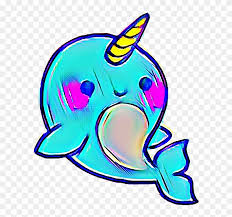 Now i love to doodle them, too! Narwhal Blue Sea Animal Cute Kawaii Rainbow Effect Cute Narwhal Free Transparent Png Clipart Images Download