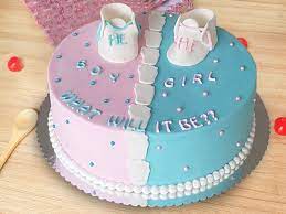 Buy Round Fondant Baby Shower Cake Pink Or Blue Cake
