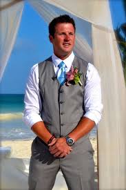 Beach Wedding Attire For The Groom Groom Beach Wedding Attire Gray Vest With Blu Beach Wedding Groom Attire Beach Wedding Groom Mens Beach Wedding Attire