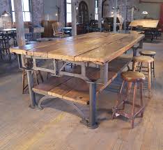 Vintage Industrial Cast Iron And Wood Display Work Bench Conference Dining Table Industrial Dining Table Vintage Industrial Dining Table Vintage Industrial Furniture