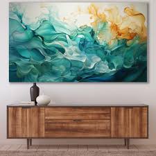 Tablou Canvas-Abstract Blue Waves – The Print Studio