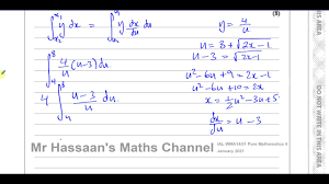 What happened on january 4th 2021? Wma14 01 Ial Edexcel P4 January 2021 Q5 Integration By Substitution Youtube