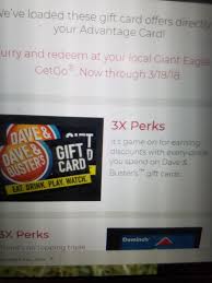 Enjoy this wonderful promotion from dave and busters. 3x Fuel Perks On Dave Busters Gift Card Purchases At Getgo And Giant Eagle Daveandbusters