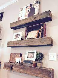 Barn Wood Shelves Family Memories Vintage Items Farmhouse Decor Living Room Rustic Bedroom Design Farm House Living Room
