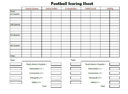 Download the football scoring sheet today below Score Sheet For Football 2021