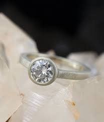 Round Bezel Set Diamond Ring Bezel Set Diamond Engagement Ring Bezel Set Diamond Ring Minimalist Engagement Ring