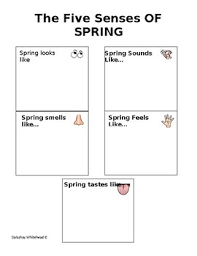 The 5 Senses Of Spring Chart By Dalashay Whitehead Tpt