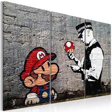 Bei.euronews, der meistgesehene nachrichtensender in europa. Wandbild Super Mario Mushroom Cop By Banksy Graffiti Bilder Wandbilder Graffiti