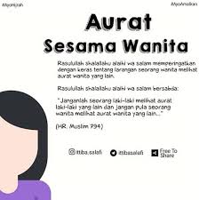 Menurut imam hanafi, aurat wanita dalam salat adalah seluruh tubuhnya sampai rambut yang terjuntai sampai telinga, kecuali perut kedua telapak tangan dan punggung telapak tangan. Facebook