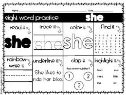 Animal habitats printable activity sheet. Kindergarten Sight Word Practice Worksheets Purple Words Tpt