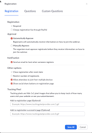 Webinar Registration Customization Zoom Help Center