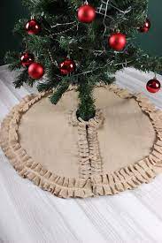 Burlap Tree Skirt Farmhouse Tree Skirt Ruffle Tree Skirt Etsy Christmas Decorations Rustic Tree Rustic Christmas Tree Burlap Tree Skirt