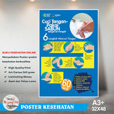 Mencuci tangan dengan sabun harus menjadi kebiasaan bagi diri sendiri dan keluarga. Poster 6 Langkah Cuci Tangan Pakai Sabun Dengan Air Mengalir Laminating Glossy Shopee Indonesia