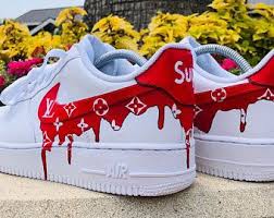 Air Force 1 Louis Vuitton Etsy In 2020 Nike Air Shoes Louis Vuitton Supreme Nike Shoes Air Force