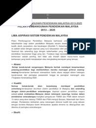 V ekonomi rumah tangga petani dan ekonomi. Pelan Pembangunan Pendidikan Malaysia 2013 2025