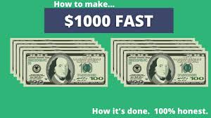 Maybe your car's transmission just went out and you also ideally, you could line up several of these gigs and spend the weekend working through a couple of them. 61 Amazing Ways To Make 1 000 Fast Lushdollar Com