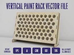 Vector File Vertical Paint Rack Modeller S Paint Etsy Paint Organization Craft Paint Storage Paint Rack