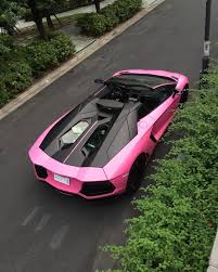 Lamborghini Aventador Roadster Painted In Matte Pink W Satin Black Accents Photo Taken Lamborghini Aventador Roadster Lamborghini Aventador Pink Lamborghini