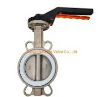 4 Inci Pn10 Pn16/ANSI 150lb Class150 Kursi PTFE Badan Besi Duktile Pegangan  Minyak Gas Katup Kupu-kupu Wafer untuk Air Katup Kupu-kupu