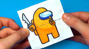 This Is How To Create Among Us Card If You Need To Know How Just Click Visit Then Watch The Video Cards Video Game Crafts Elementary Art Projects