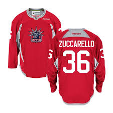Jersey image is a stock catalogue photo. New York Rangers Mats Zuccarello Official Red Reebok Authentic Adult Statue Of Liberty Practice Nhl Hockey Jersey S M L Xl Xxl Xxxl Xxxxl