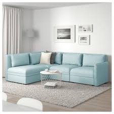 Vallentuna Mod Sectional 3 Seat W Slpr Sect And Storage Hillared Light Blue Ikea Modular Corner Sofa Vallentuna Corner Sofa