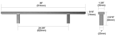 Place the outside handle near the edge of the door. 36 Inch Rectangular Door Handle Satin Stainless Steel Doorware Com