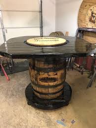 Custom Made To Order Whiskey Barrel Tables Authentic Retired Jack Daniels Whiskey Barrel Transformed Into Barrel Table Whiskey Barrel Table Wine Barrel Table