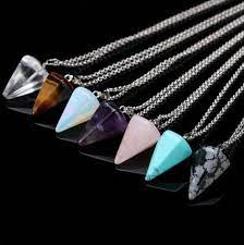Crystal Quartz Healing Amulet Pendulum Necklace Gemstone Necklace Pendant Crystal Necklace Pendant Quartz Pendant