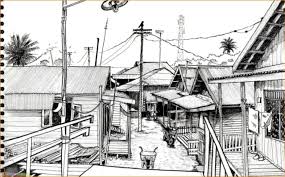 Jangan lupa untuk mengucapkan subhanallah atas izin beliau kita semua bisa menikmati indahnya alam ini. Gambar Sketsa Pemandangan Alam Kota Desa Pantai Laut Hutan