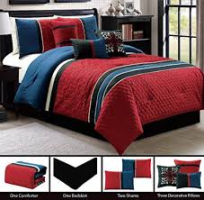 Black And Blue Bedding Sets Queen Modern 7 Piece King Bedding Burgundy Red Navy Blue Black Qulted Embroidered Comforter Set With Accent Pi Simple Bedroom Design Comforter Sets Bedroom Design