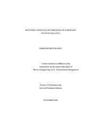 Vts consultants & engineering (m) sdn. Recovery And Recycling Processes Of Scheduled Waste In Malaysia Norhasmi Binti Hassan