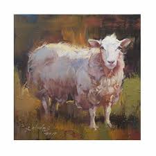 Large Original Oil Painting Sheep Portrait By X Thomas Etsy In 2020 Sheep Paintings Oil Painting Original Oil Painting
