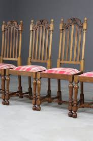 Set 4 Oak High Back Dining Chairs High Back Dining Chairs Dining Chairs Antique Dining Chairs