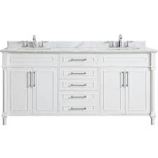 Home Decorators Collection Sonoma 36 In W X 22 In D Bath Vanity In White With Carrara Marble Top With White Sinks 8105100410 The Home Depot Double Sink Bathroom Vanity Double