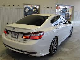 The sport model, which roughly a third of accord buyers end up with, gets big chrome dual exhaust tips and a subtle body kit. 2016 Honda Accord Touring V6 Hlp 300 Hp 36560 Lachute Hondah Photos Of Honda Accord Coupe 2016 White Honda Accord Sport Honda Accord Touring Honda Accord Coupe