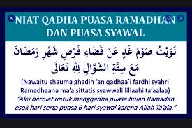 Umat muslim dianjurkan untuk melaksanakan puasa syawal karena memiliki beberapa keutamaan salah satunya bagai berpuasa selama satu tahun. Niat Puasa Ganti Ramadhan Lengkap Dengan Artinya Info Dewasa Terbaru