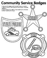 Free printable paw patrol marshall badge coloring page in vector format, easy to print from any device and automatically fit any paper size. Community Service Badges Coloring Page Crayola Com
