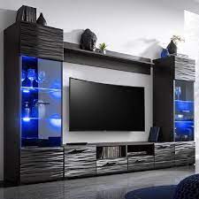 Selbstverständlich ist jeder wohnwand modern design sofort auf. Brayden Studio Modica Modern 102 Wide Entertainment Centre Wall Unit With Led Lights Modern Tv Room Tv Room Design Tv Cabinet Design