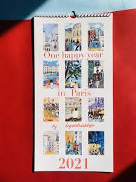 Wall Calendar 2021art Wall Calendarillustrated Paris Etsy In 2020 New Year Calendar Wall Calendar Art Calendar