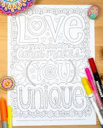 Love What Makes You Unique Coloring Page From Thaneeya Mcardle S Think Happy Coloring Book Coloring Books Coloring Pages Inspirational Easy Coloring Pages