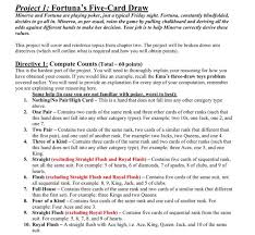 This application is totally designed suitable for windows device / windows phone. Solved Project 1 Fortuna S Five Card Draw Minerva And Fo Chegg Com