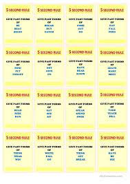 Irregular Verbs 5 Second Rule Part 2 Irregular Verbs 5 Second Rule Game Questions Funny Time Worksheets