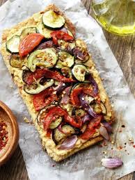 Grilled Vegetable Hummus Tart Toppings Hummus Grilled Veggies Onion Zucchini Eggplant Tomatoes Garlic Olive Oil Crus Recipes Food Grilled Vegetables