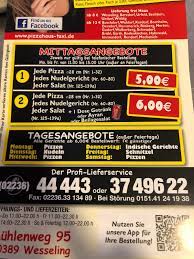 Pizzabrötchen mit 2 x zutaten nach wahl, insalata capricciosa, aioli oder pizza tonno. Pizza Haus Wesseling Wesseling Restaurantbewertungen