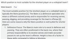 Which position is most suitable for the shortest player on a ...