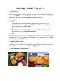 Mengapa dokumen ini dianggap sebagai rencana bisnis yang ideal? Proposal Usaha Steak Ayam