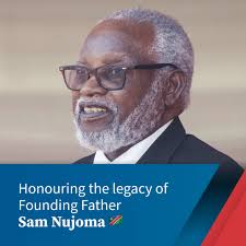 Today, we join the nation in mourning the passing of Sam Nujoma, Namibia's  first president and a towering figure in our country's history. His  unwavering leadership, resilience and vision laid the foundation