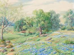 Discover more posts about texas, flowers, bees, cute, spring, nature, and sunlight and shadow. Exa Wall 1897 1972 Bluebonnets Oil On Canvas 18 X 24 Vogt Auction